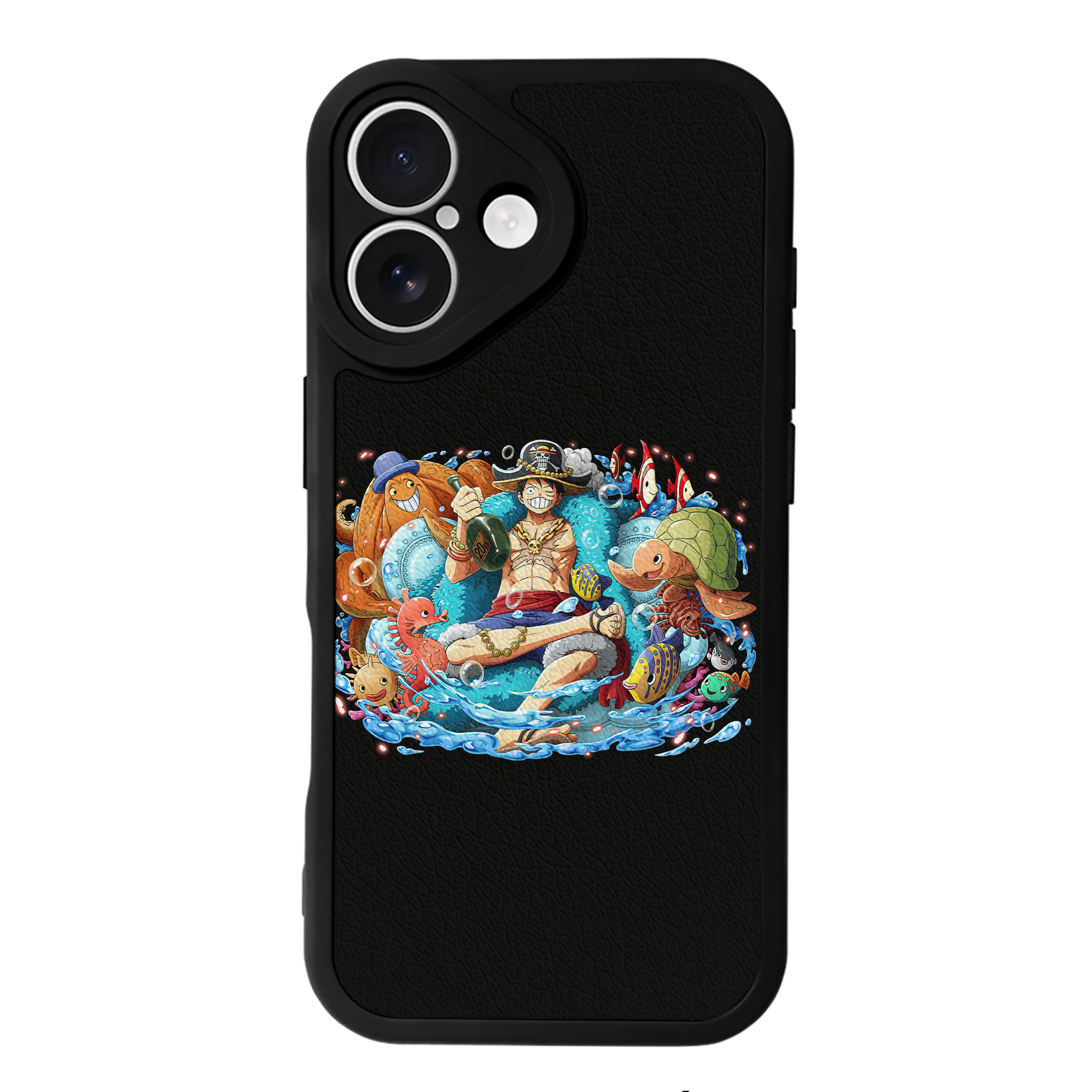 （画像用） ワンピース モンキー・D・ルフィ ONE PIECE Monkey D. Luffy 【iPhone 16シリーズ対応】シリコンスマホケース（レザー調） 材質：シリコン